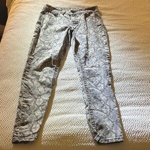 Seven7 Gray Snake Print Skinny Jeans